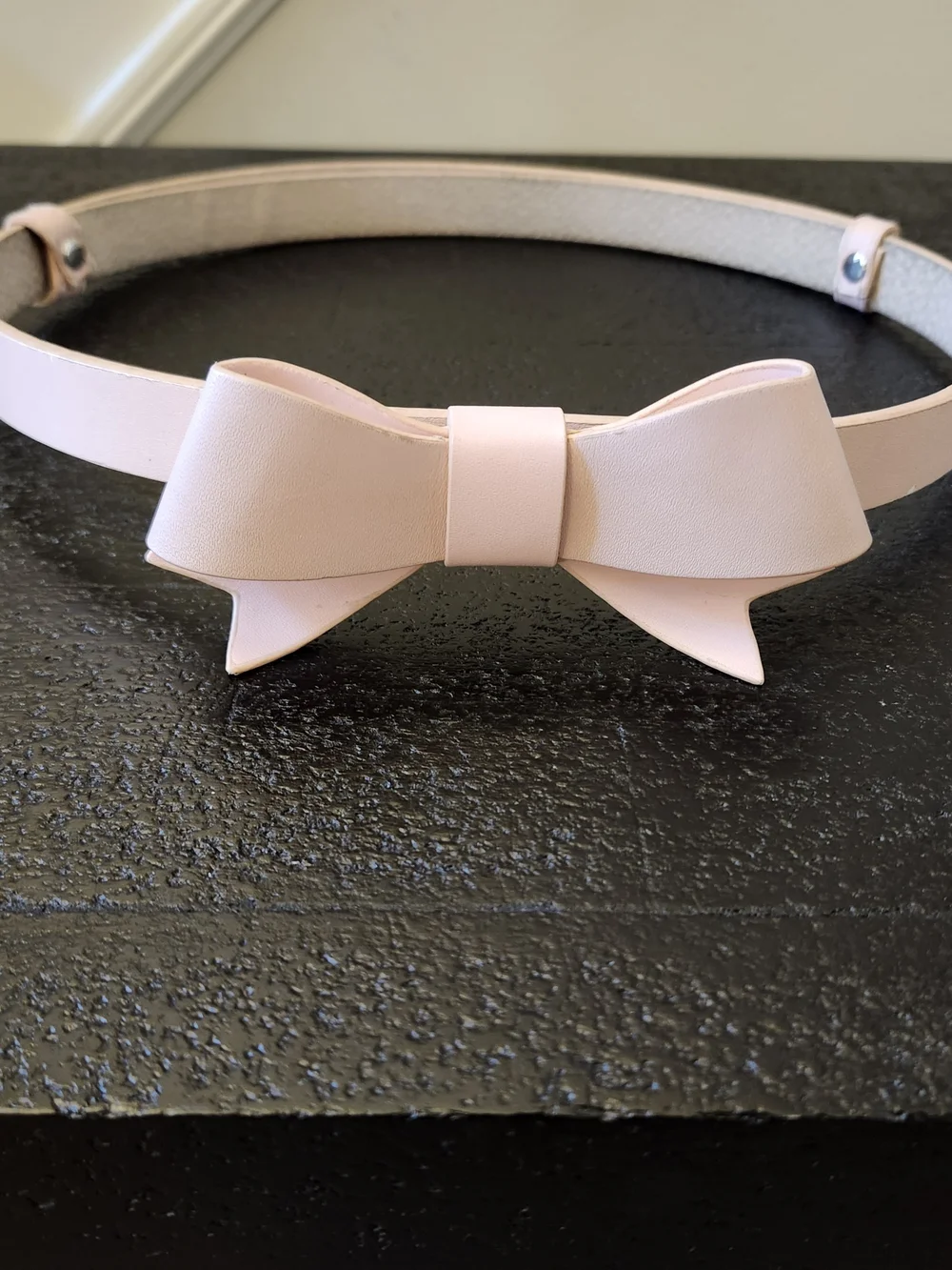 Alannah Hill Blush Pink Genuine Leather Bow Belt Adjustable 18